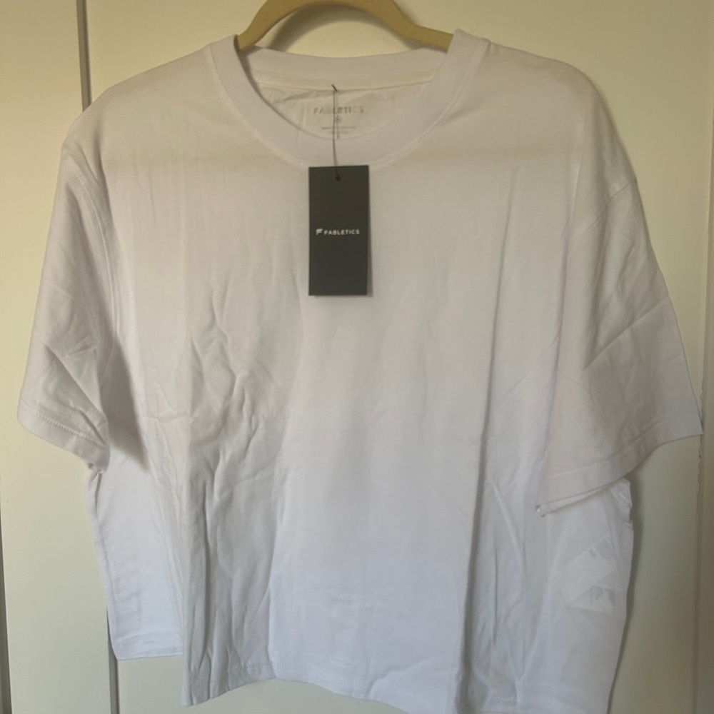 Fabletics Women's 100% Cotton Boxy T-Shirt - Classic White - XL